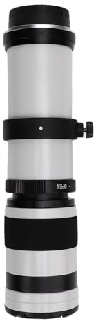 Fabater 420-800 Mm Zoomobjektiv Manuell Fokusering Telefoto för SLR-kamera Detaljfångst Långdistans Fotografi Aluminiumlegering (Vit)