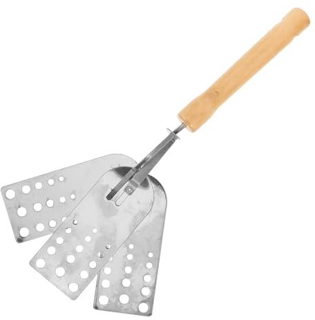 TIDTALEO Spatola per Barbecue in Acciaio Resistente al Calore Manico Ergonomico Paletta Multiuso per Girare Hamburger e Pancake Accessorio per Grigliate Professionali e Uso All’Aperto