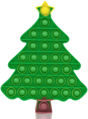 Fidget Toy Weihnachten, Weihnachtsbaum Pop Bubble Weihnachtens, Silikon Stressabbau Spielzeug, Geeignet für Kinder und Erwachsene Zur Linderung Von Angstzuständen, Geeignet für Menschen Mit Autismus