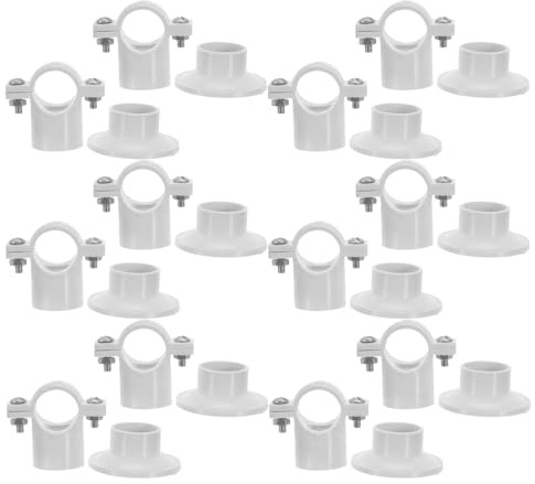 NUOBESTY 30 Pcs White Plastic Water Pipe Clamps with Hanger Clips – Non-Metal Support Clamps for Water Tube Fixing and Plumbing Installations