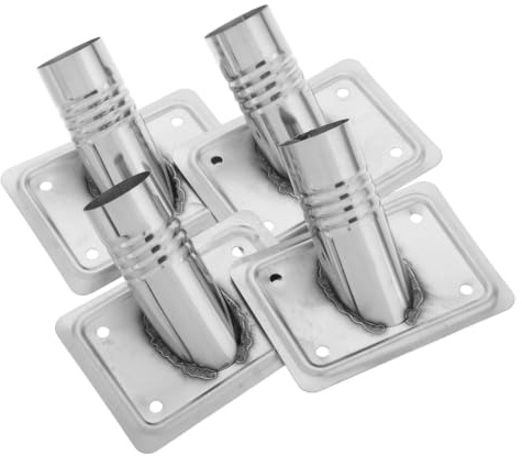 4pcs Metal Floor Brush Connector for Cleaning Tasks, Silver | Broom Handle Connector, Threaded Head Replacement, Wear-resistant, Quick Assembly for Offices