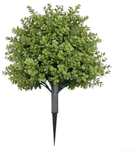 Besshepplo Árbol artificial de boj con estaca de 60 cm, arbusto de vegetación sintética para uso en interiores y exteriores (estilo 2)