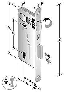 SERRATURA PATENT mm.8x90 E40 BT BRONZATA GB [BONAITI ]
