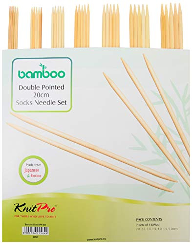 KnitPro - Bamboo Double Speced (20 cm, 2-5 mm) Sockennadel -Set - 1 Einheit