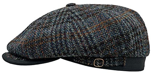 Sterkowski Malone | Tweed Schlägermütze | Schiebermütze Herren Flat Cap Flatcap Herren Mütze Männer Wintermütze Herren Hut Herren Shelby Mütze Baskenmütze Herren 61 Blau