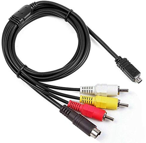ANTOBLE 5ft AV A/V Audio Video RCA S-Video Cable Cord for Sony Camcorder Handycam DCR-HC28/e DCR-SX85/v/e/l SX85/b/r and More Models with 10 Pin Output Connector
