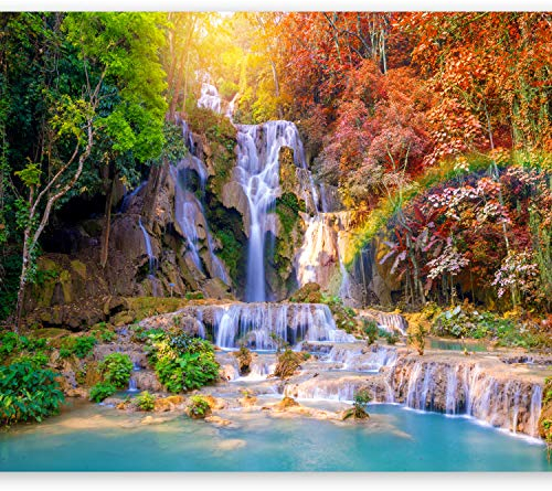 murando Fotomurales 350x256 cm XXL Papel pintado tejido no tejido Decoración de Pared decorativos Murales moderna de Diseno Fotográfico Naturaleza Paisaje Cascada arbol c-B-0126-a-a #03