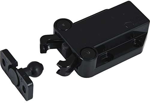 LAMP 58064 schwarz Druckschnapper MC-37F, Möbelschnapper für die Türverriegelung, Touch-Funktion zum Öffnen/Schließen, Kunststoff, 8-10 mm