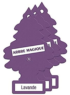 Arbre Magique® Kit de 3 Rafraîchisseurs d'air Parfumeurs Lavande. Super arôme de Longue durée pour la Voiture, la Maison, Le Bureau, etc.