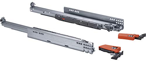 Guide per cassetti Gedotec estrazione totale 500 mm con ammortizzatore Blumotion | Blum Movimento 760H5000B | Capacità di carico: 40 kg | Cassetto in legno estraibile con chiusura ammortizzata