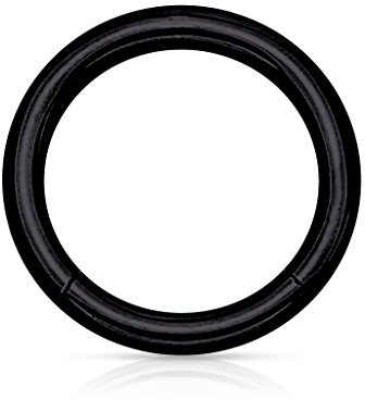eeddoo Piercing-Ring Segmentring Schwarz Edelstahl