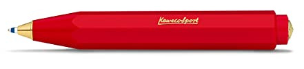 Kaweco CLASSIC SPORT Kugelschreiber Red I Business Kuli aus hochwertigem Kunststoff I Klassischer Kuli in Rot I 12 g Taschen-Kugelschreiber mit Herzkurvenmechanik I Druckkugelschreiber 10,5 cm