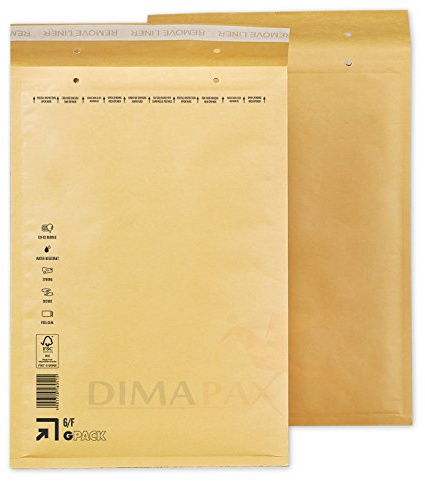 200 x Luftpolstertaschen Versandtaschen braun weiß alle Größen wählbar dimapax (200 x F6, braun)