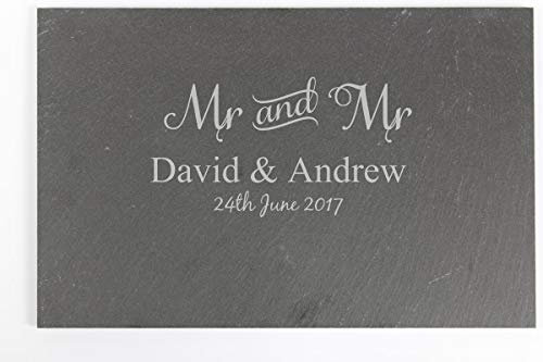 Personalised Mr & Mr Slate Cheeseboard Placemat