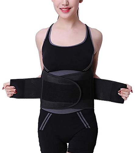 Bauchweggürtel Bauchgürtel, Taille Trimmer Sport Powergürtel Waisttrainer, Schwitzgürtel, Hot Sauna Belt, Bauch Fett Weg Gürtel, Bauchgurt für Damen und Männer Korsett Gürtel Fitnessgürtel Schwarz XL