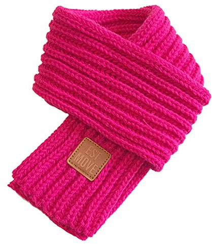 Yixda Kinder Winter Strickschal Unisex Junge Mädchen Warm Nackenwärmer Schals (Hot Pink)