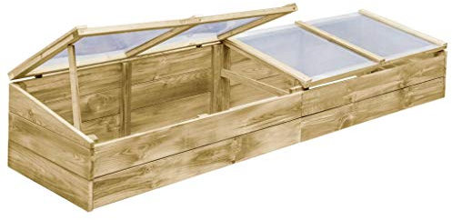 Goliraya 2 pz Serre in Legno di Pino Impregnato 100/200x50x35 cm,Aiuole in Legno,Mini Serre da Balcone in Legno