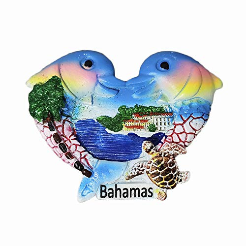Calamita da frigorifero con delfini delle Bahamas, regalo ricordo, fatto a mano, decorazione per la casa e la cucina, collezione di magneti per frigorifero delle Bahamas