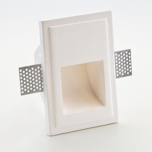 Segnapasso quadrato in gesso da incasso a parete per cartongesso gu10 35mm led per interni