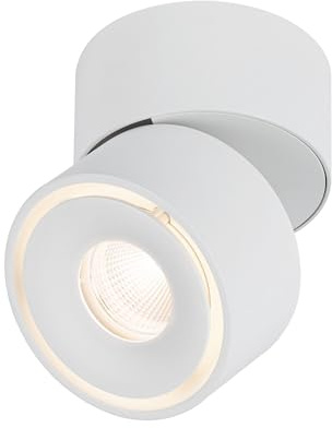 Paulmann 93373 LED Einbauleuchte Deckenleuchte Spircle 78mm incl. 1x8,0 W Warmweiß Weiß matt Aufbauleuchte Aluminium Deckenleuchte 3000 K
