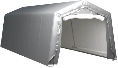 vidaXL Tenda Capannone 300x750 cm Grigio Acciaio