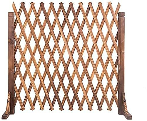 GXBCS Beeteinfassung Zaun Zierzaun Palisaden Für Garten Palisade Rasenkante Erweiterbarer Zaun, Massivholzpflanzen Kletterhilfe Zaun Gartenumrandung Holzzaun 1030(Color:Brown;Size:85x160cm)