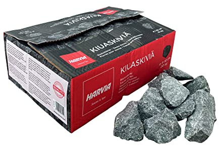 Original Harvia Saunasteine 20Kg finnische Diabas Dampfstein Aufgusssteine für Outdoor Holzofen Elektroofen Saunaofen