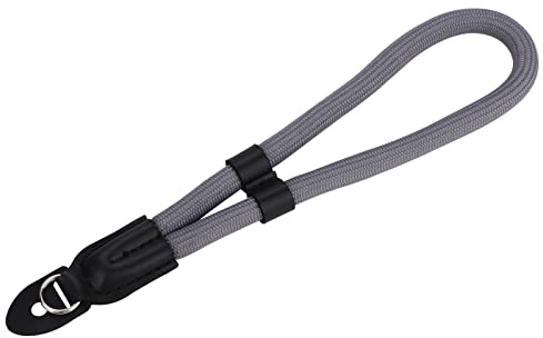 Leftfoto Camera Wrist Band, Quick-Release Safety Tether, Adjustable Climbing Rope Woven Cowhide for OM PEN E-P7, E-M10 IV, E-M10 IIIs, E-M5 III, Gray, 20 cm