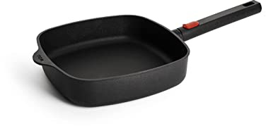 Woll Diamond Logic XR Gusspfanne, viereckig - Induktiv -, 24 cm x 24 cm, 6 cm hoch, mit abnehmbarem Stiel - Geeignet für alle Herdarten, Aluminiumguss, Antihaft-Versiegelung, backofenfest, schwarz