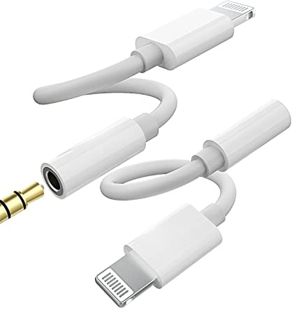 Lightning to 3.5mm Splitter(2Pack)for iPhone Aux Adapter for Headphone Jack Cable Dongle for MFI Certified Audio Adaptador Para Music Earbud Earphone Cord Connector for 14 13 12 11 Pro Max 8 for iPad