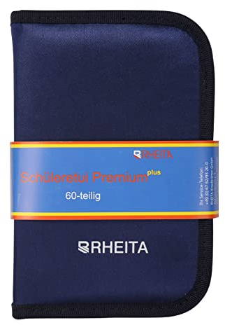 Rheita 409-01BU 60-teiliges Schüleretui, blau, abwaschbares Material