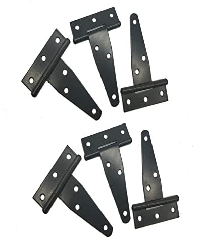 Tyenaza 6 Stück T-Riemenscharniere, 20,3 cm, Verzinktes T-Scharnier, Geschlitzte Dreiecksscharniere, Lagertür-Ersatzscharnier Für Scheunentor, Zäune, Schrank