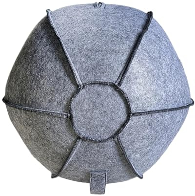 Amagogo Yoga-Ball-Hülle, Pilates-Ball-Hülle, faltbar, leicht, Zubehör, Filz-Übungsball-Hülle, Sitzbälle-Hülle für Fitness, Durchmesser 55 cm, Hellgrau