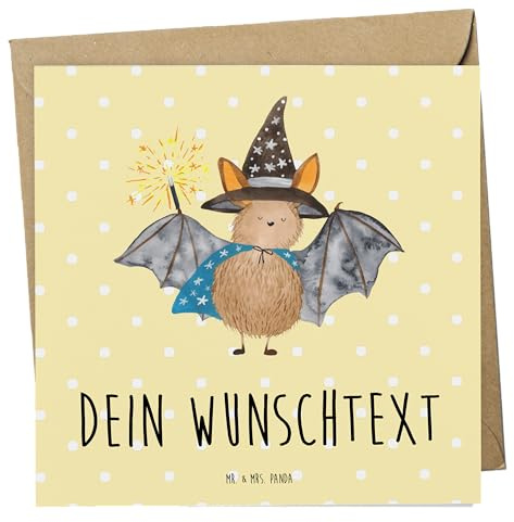 Mr. & Mrs. Panda grußkarte personalisiert Fledermaus Zauberer - Personalisierte Geschenke, individuelle, Lustige Sprüche, Frauen, Fledermäuse, Karten, Karte, Postkarte, Reinsteigern, Magier