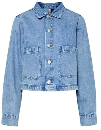 PIECES Dam jeansjacka PCSKY, Ljusblå denim, XL