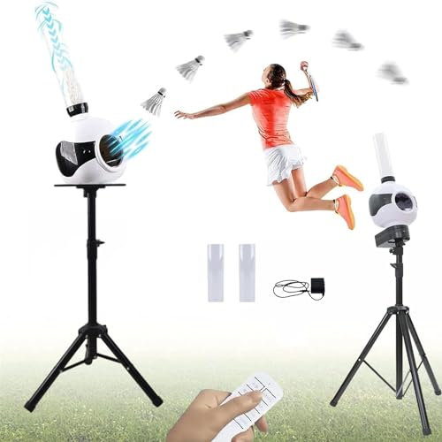Badminton Serve Machine Set - Tragbarer Federball Launcher für Indoor Outdoor Training Spiel