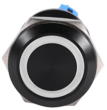 TKSE LED-Tastenschalter, 22 Mm, 12 V–24 V, Wasserdicht, Selbstsichernd, Verriegelnd, LED-Drucktastenschalter (Weiß)