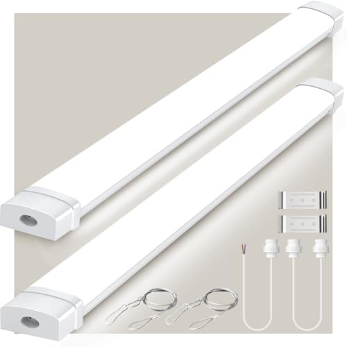 Lightasea Pantalla LED, Enlazable Fluorescente LED 120 CM 40W 4500K Blanco Neutral, Impermeable IP66 Regleta LEDs Cocina para Garaje, Taller, Oficina, Pared, Cobertizo