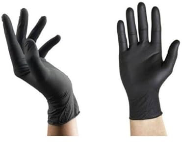 Guantes de Nitrilo sin Polvo, 5,5g, AQL 1.5, Color Negro, Talla XL, Caja de 1000 Unidades