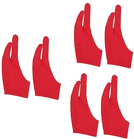 minkissy 6pcs Artist Two Finger Sketch Glove -friendly Thin Breathable Fingerless Work Gloves for Dry Hands