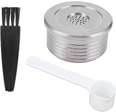 Reusable Coffee Capsule, Stainless Steel Coffee Pod Refillable Capsules, with Spoon Brush Fit for DELTA Q NDIQ7323 Coffee Maker Machine