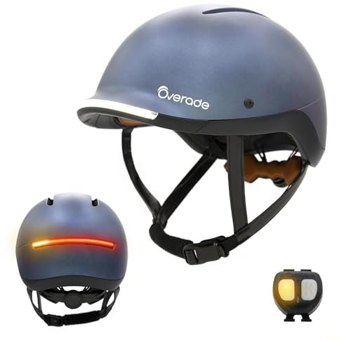 Life Fahrradhelm, Scooter, mit starker Beleuchtung vorne und hinten, Blinkfunktion, Einheitsgröße (Deep Blue)