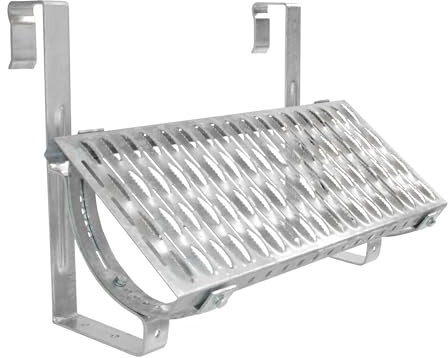 Decket Laufrost für Dach & Schornstein, Set Typ D mit Dachtritt, Haltern | Befestigungen & Befestigungsschrauben; Trittfläche für Dacharbeiten; Laufgitter; 60 cm Länge; Verzinkt