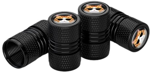 Alu Ventilkappen 4 Stück Ventildeckel, Katze -Muster Aluminium Auto-Reifen -Ventil, Ventilkappen Auto Metall, Fahrradventil Kappe Ventilabdeckung Reifenventil-Kappen PKW SUV Motorrad Fahrrad