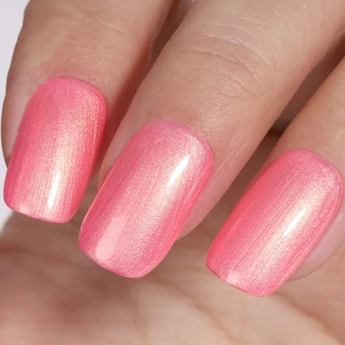 TUTUYU Coral Pink Pearl Gel Nail Polish for Manicure Salon or DIY Nail Art At Home - 12ml UV/LED Lamp Soak off Pearly Color Gel Polish