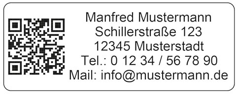 QR-Code Adressaufkleber Etiketten Aufkleber, 240 Stück, individuell bedruckt mit Ihrem Wunschtext