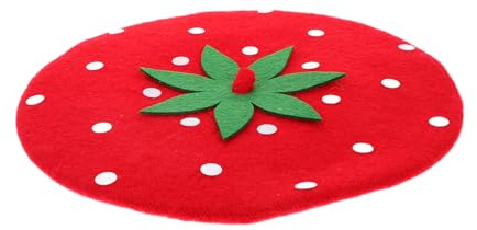 Holibanna Weicher Junge Mädchen Erdbeer Baskenmütze Aus Wollmischung Dekorative Rote Mütze Mit Optimaler Anpassung Für Mädchen Modischer Festhut Und Casual Kopfbedeckung Für Fasching Und All