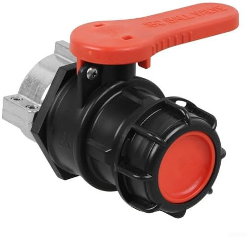 Zoegneer IBC Tankbehälter-Auslassventil, Wassertank-Adapter, Kugelhahn-Ersatzventil, Trommeln, Tank-Kugelhahn-Adapter für Wasserhahn, S62 x 6, 62 mm, Kunststoff