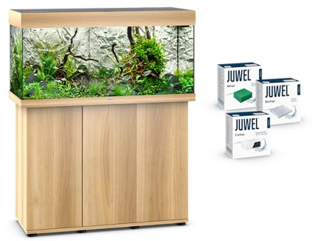 JUWEL Aquarium Rio 180 Kombination helles Holz Premium-Bundle