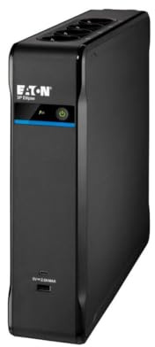 Eaton UPS 3P Ellipse (3P1300UD) – SAI Off-Line 1300VA/840W – DIN – 4 Tomas (batería + protección) + 4 Tomas (Solo protección) – USB-A y USB-C – Software de Apagado automático